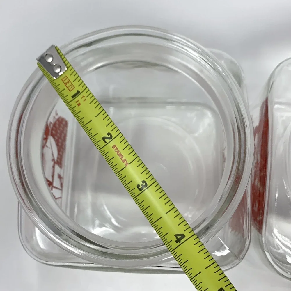 Set 2 Vintage Glass Canister Jar 6 3/4